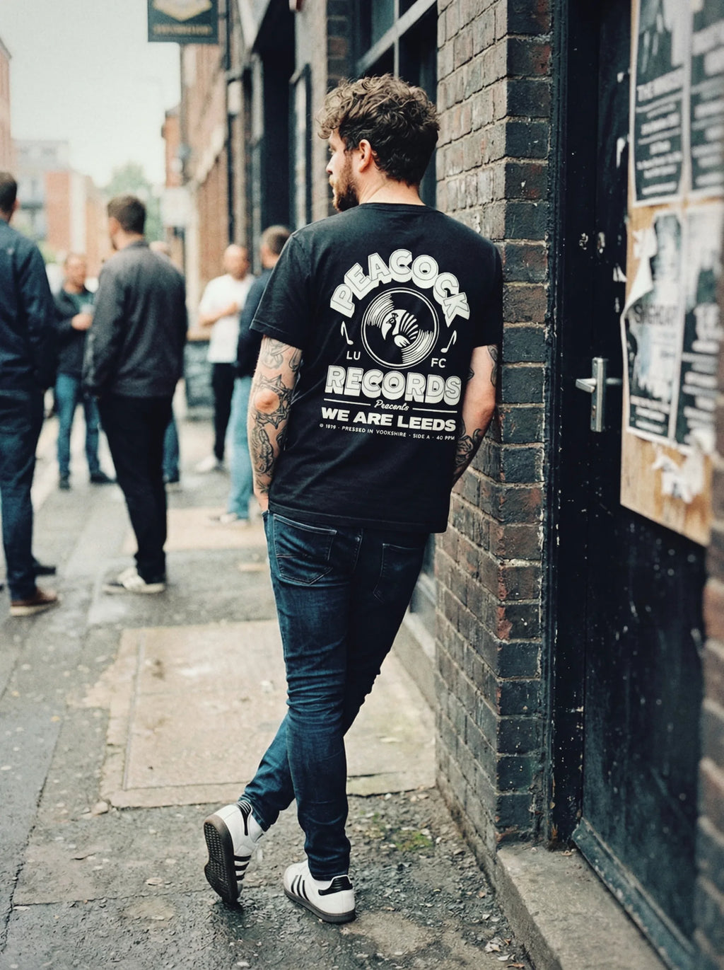 Leeds Utd Peacock Records Black Tee