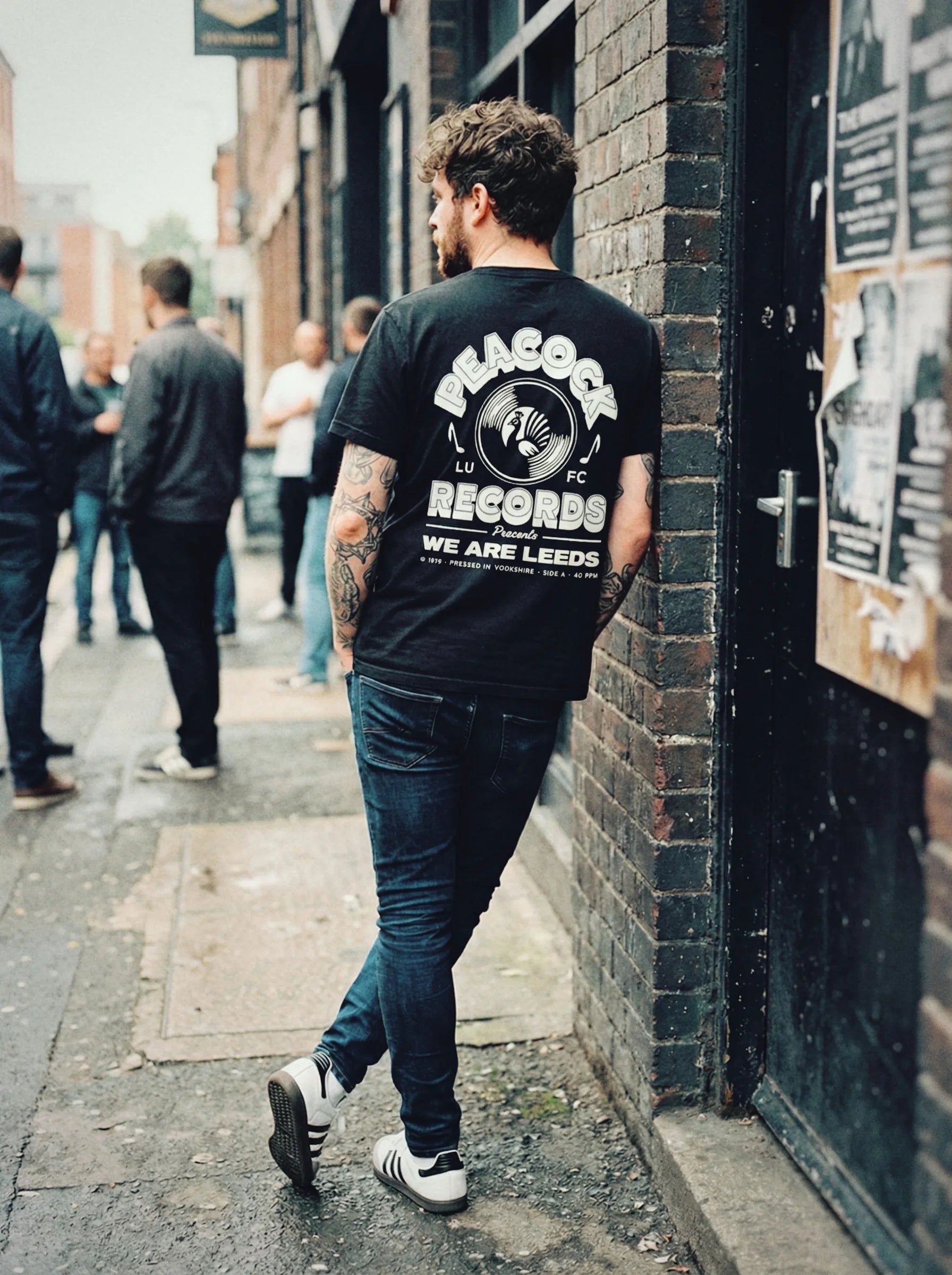 Leeds Utd Peacock Records Black Tee