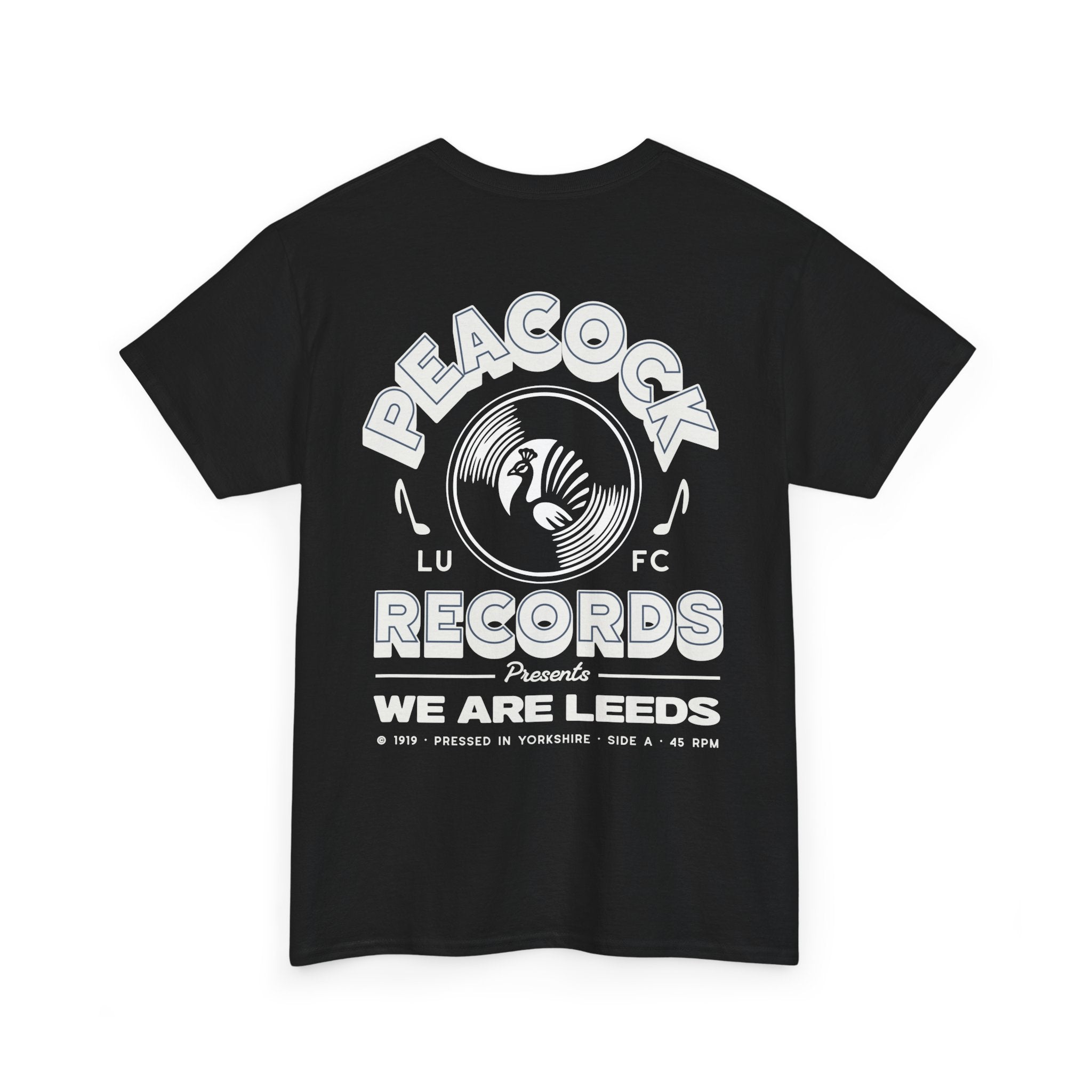 Leeds Utd Peacock Records Black Tee