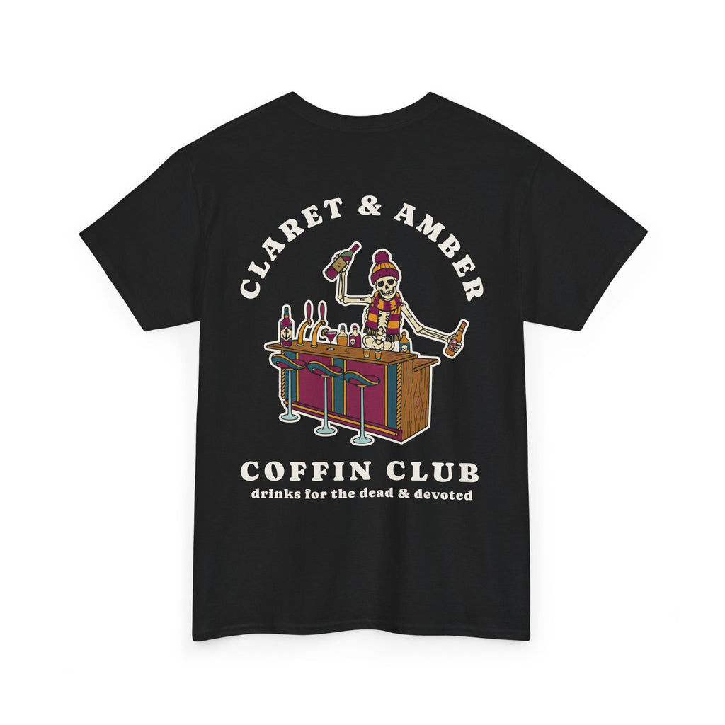 Bradford Claret & Amber Coffin Club Black Tee