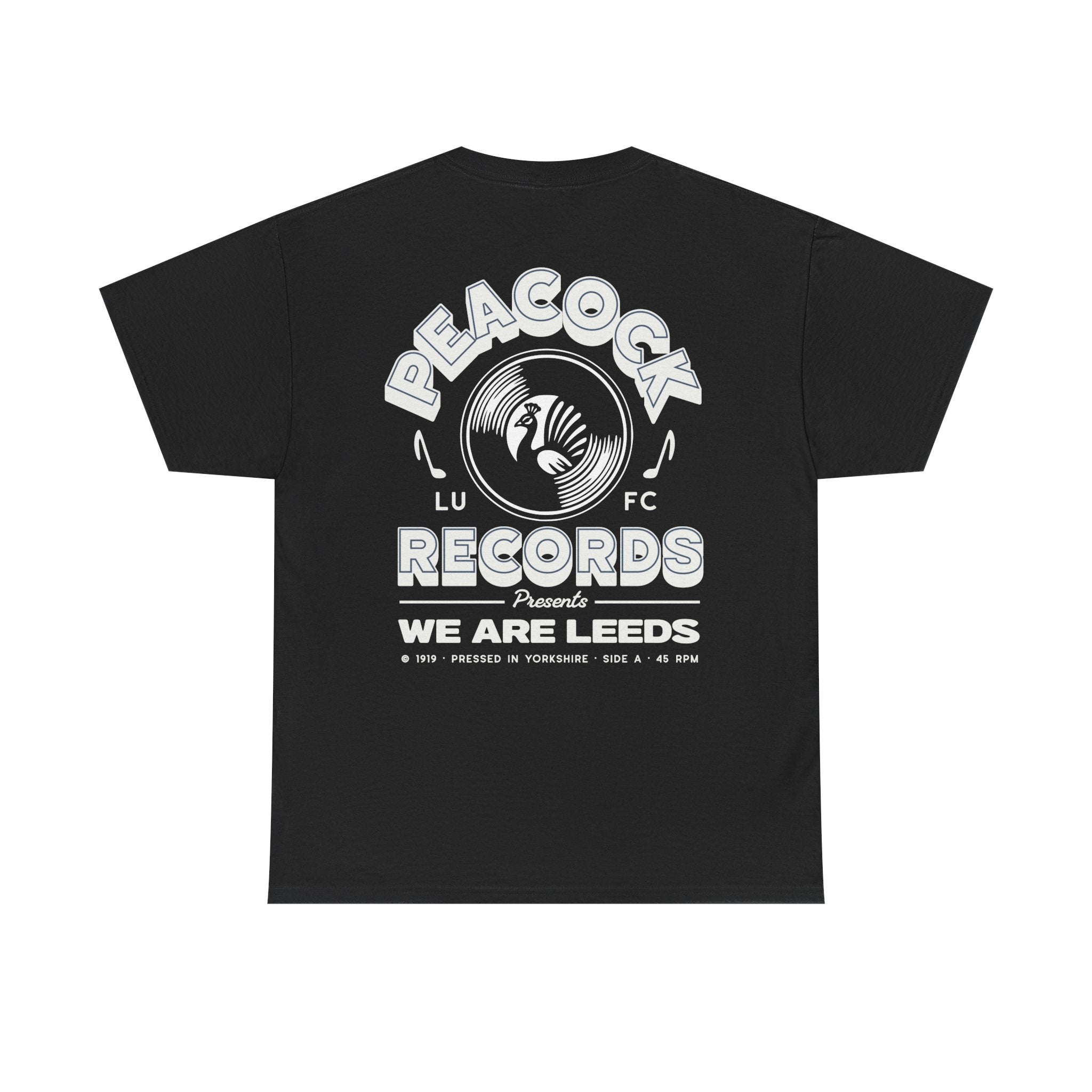 Leeds Utd Peacock Records Black Tee