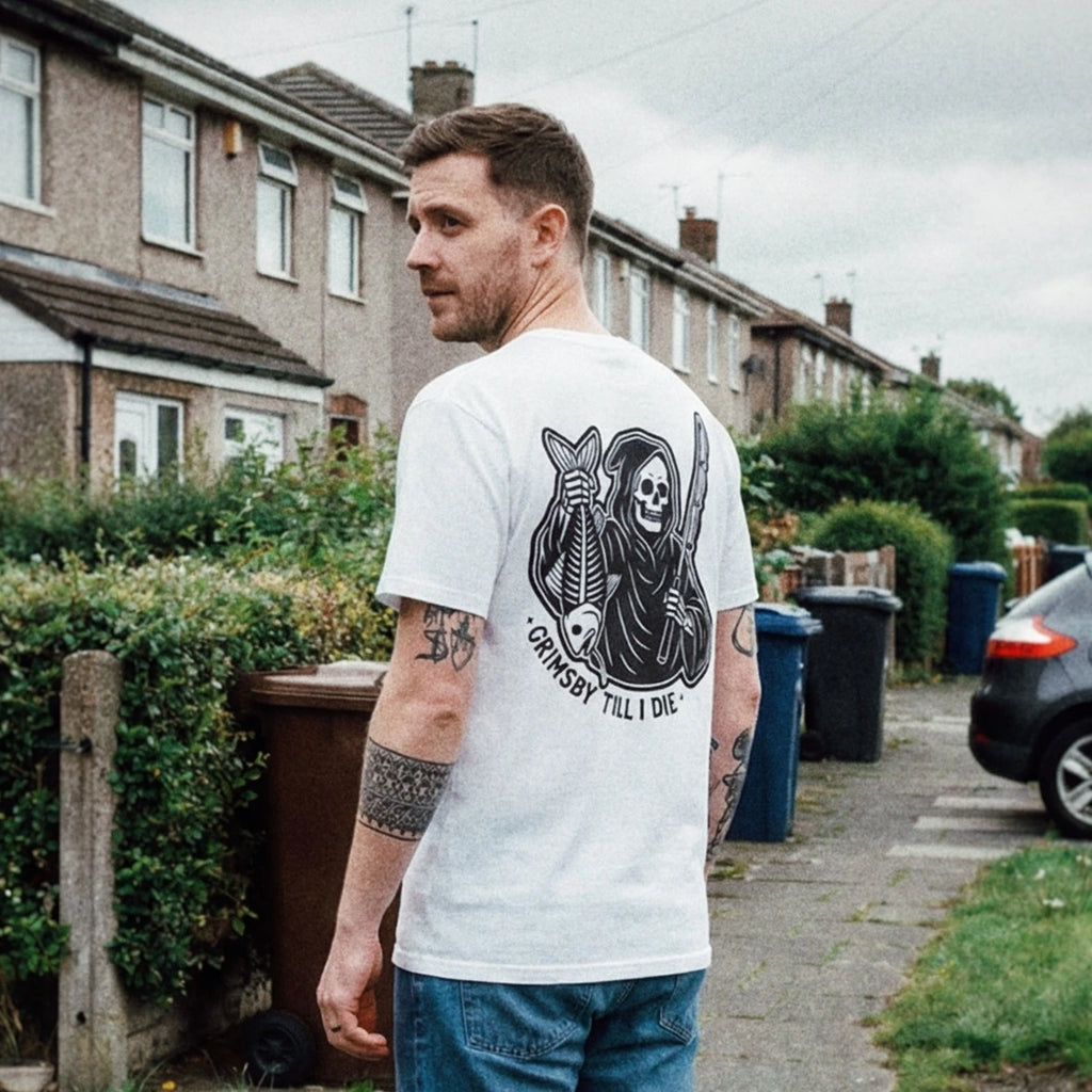 Grimsby Till I Die White Tee
